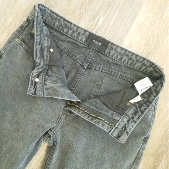 Rolla's Relaxed Fit Straight Leg Stone Black Wash Denim Jean's Pants Relaxo Chop - Picture 15 of 16